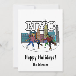 Festividades Cartão de Férias de Patinação no Gelo em NYC