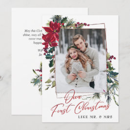 Festividades Cartão de Férias de Poinsettia Natal Elegante