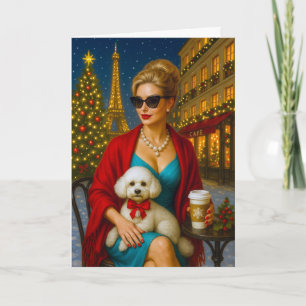 Festividades Cartão de Férias de Poodle