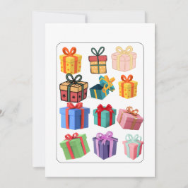 Festividades Cartão de Férias de Presentes Coloridos Mínimos