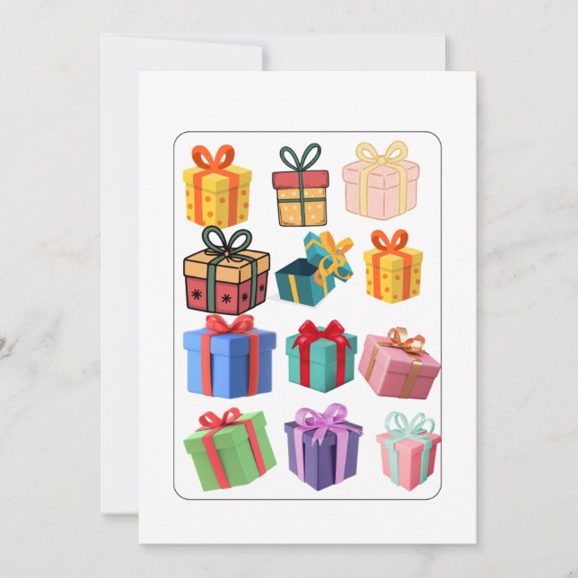Festividades Cartão de Férias de Presentes Coloridos Mínimos (Frente)
