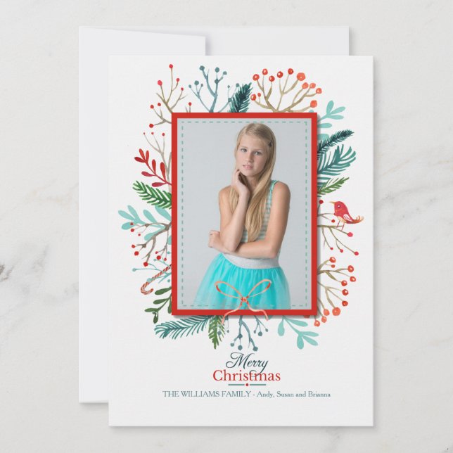 Festividades Cartão de Férias de Quadro de Natal (Frente)