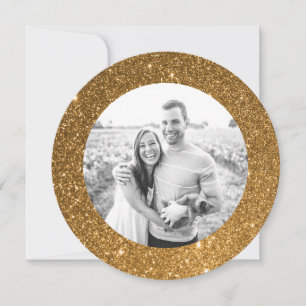 Festividades Cartão de Férias de Quadro Glitter Dourado