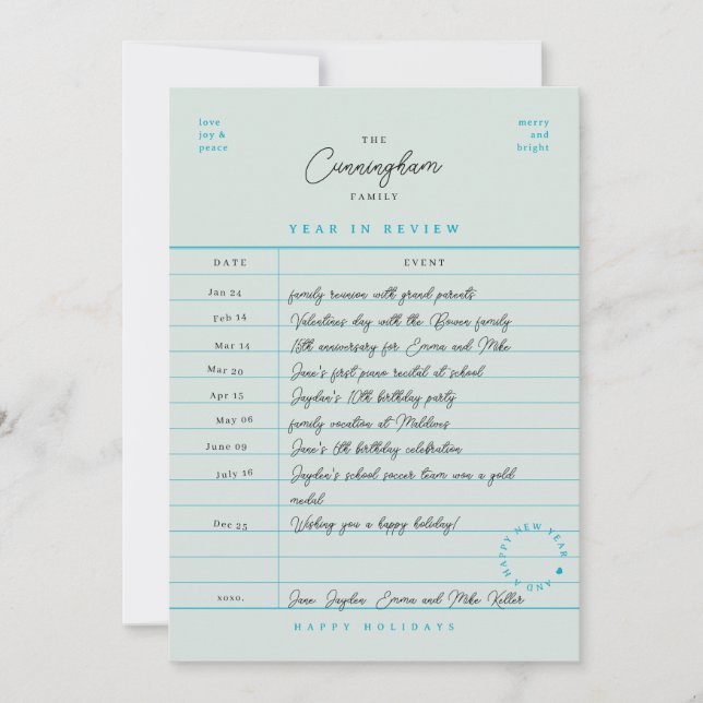 Festividades Cartão de Férias de Revisão Anual da Carteira de B (Frente)