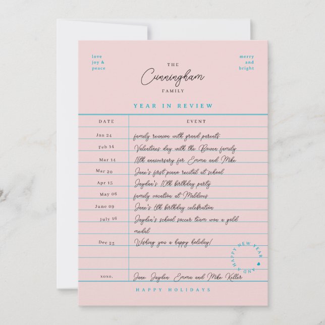 Festividades Cartão de Férias de Revisão Anual da Carteira de B (Frente)