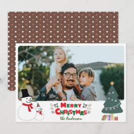 Festividades Cartão de Férias de Saudação de Natal para Snowman