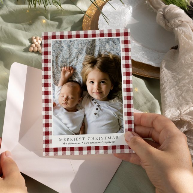 Festividades Cartão de Férias de Xadrez de Natal Mais Feliz (Criador carregado)