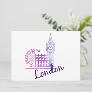 Festividades Cartão de Férias do Big Ben em Aquarela Londres –