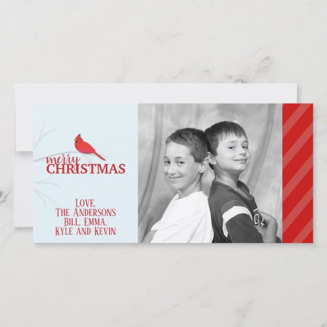 Festividades Cartão de Férias do Cardeal Vermelho (Frente)