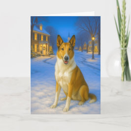 Festividades Cartão de Férias do Collie Suave