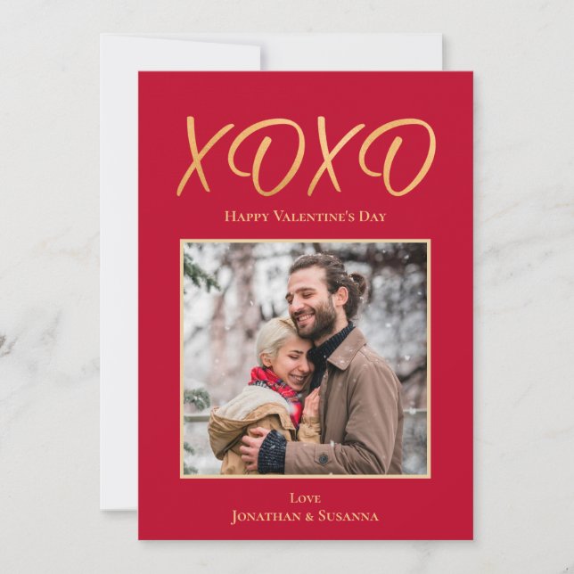 Festividades Cartão de Férias do Feliz dia de os namorados XOXO (Frente)
