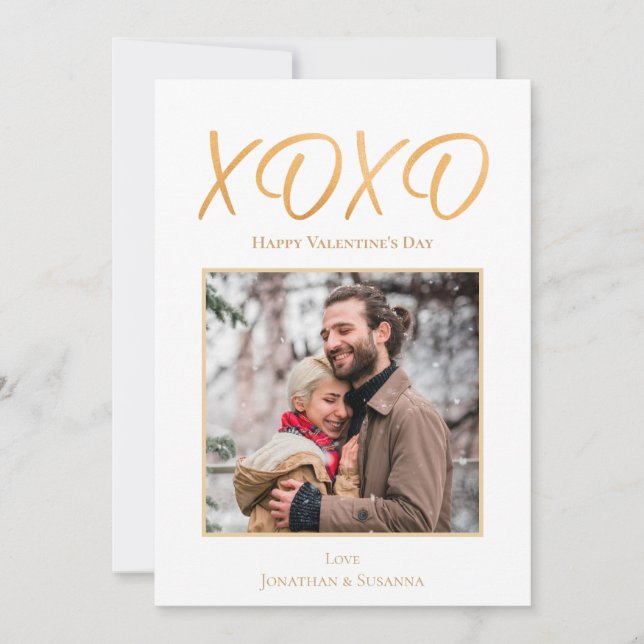 Festividades Cartão de Férias do Feliz dia de os namorados XOXO (Frente)