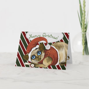 Festividades Cartão de Férias do Gatinho de Natal dos papais