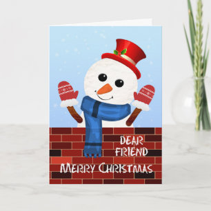 Festividades Cartão de Férias do Homem de Neve de Natal Amigo