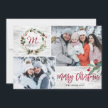 Festividades Cartão de Férias do Latido Collage de Natal Holly<br><div class="desc">Natal Holly 2 FOTOS - Cartão de Férias de Colagem</div>