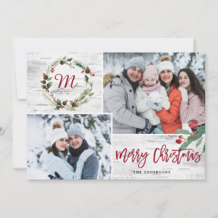 Festividades Cartão de Férias do Latido Collage de Natal Holly 