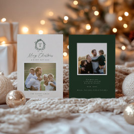 Festividades Cartão de Férias do Monograma Botânico Vintage