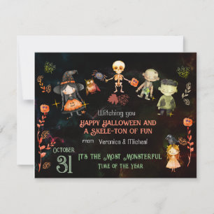 Festividades Cartão de Férias do MONSTRO FOFINHO do HALLOWEEN