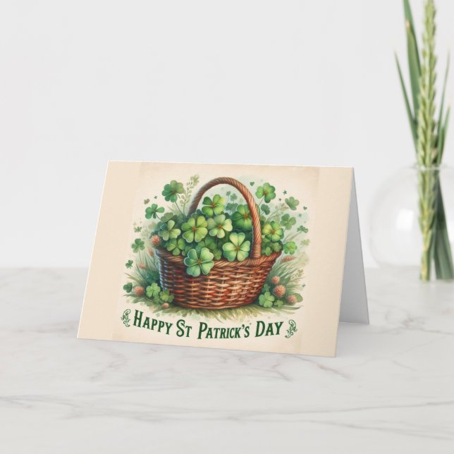 Festividades Cartão de Férias do Trevo do Dia de São Patrício c (Frente)