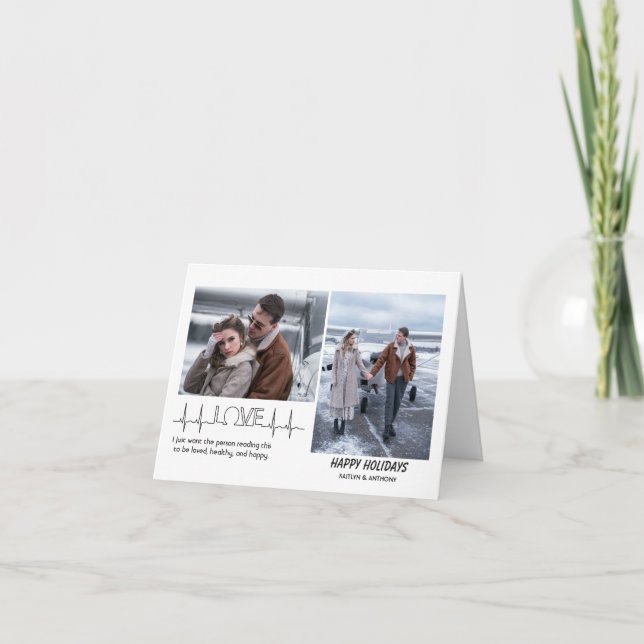 Festividades Cartão de Férias Dobrado com Colagem de Fotos de S (Frente)