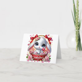 Festividades Cartão de Férias Dobrado de Coelho de Dia dos Namo