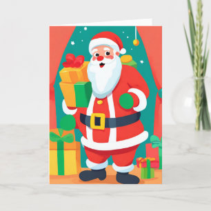 Festividades Cartão de Férias Dobrável com Ilustração Divertida