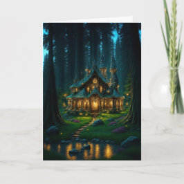 Festividades Cartão de Férias Dobrável do Castelo da Clareira E