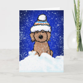 Festividades Cartão de Férias Doodle de Ameixa de Inverno