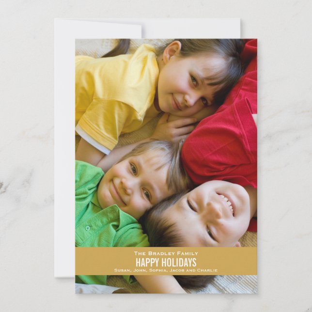 Festividades Cartão de Férias Dourado Negrito (Frente)