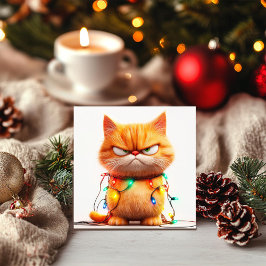 Festividades Cartão de Férias Drama de Férias do Laranja Tabby