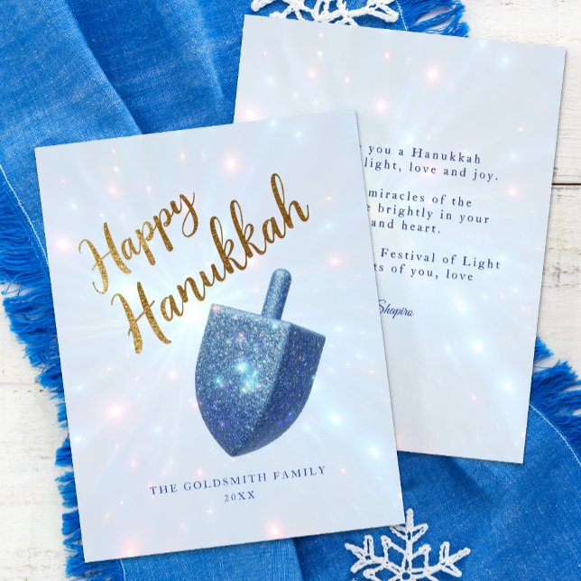 Festividades Cartão de Férias Dreidel Hanukkah com Espatimentos (Dreidel Greeting Card)