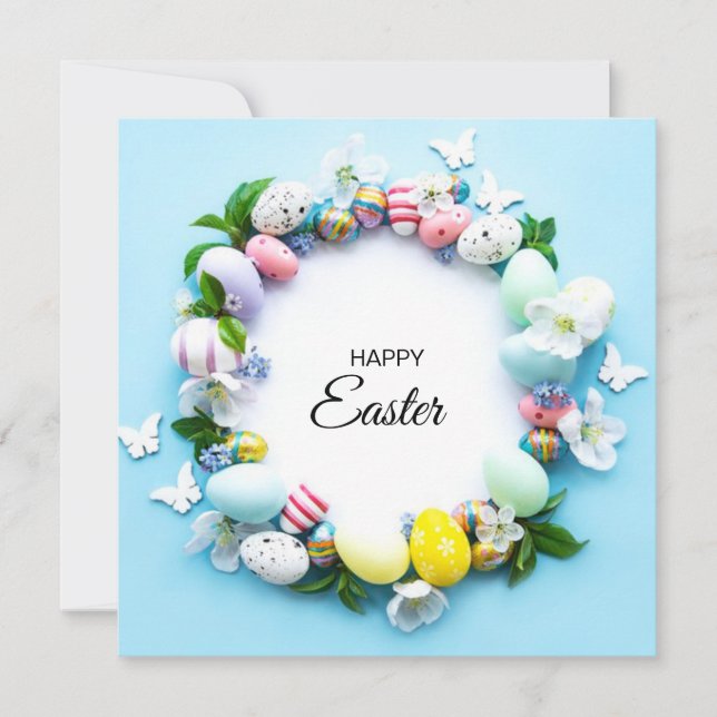 Festividades Cartão de Férias Easter Flat (Frente)