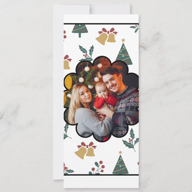 Festividades Cartão de Férias Editável da Família Natal (Frente)