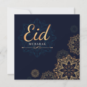 Festividades Cartão de Férias Eid Mubarak Dourado Mandala