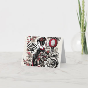 Festividades Cartão de Férias Elegante Dobrado com Arte de Geis