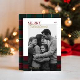 Festividades Cartão de Férias Elegante Vintage Tartan Plaid
