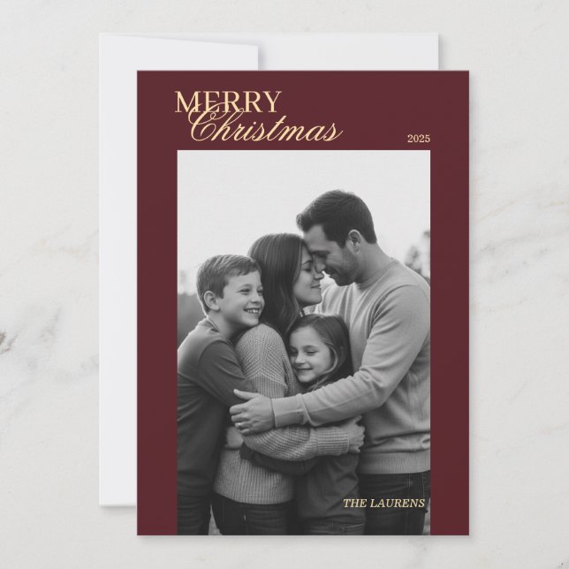 Festividades Cartão de Férias Elegante Vintage Tartan Plaid (Frente)