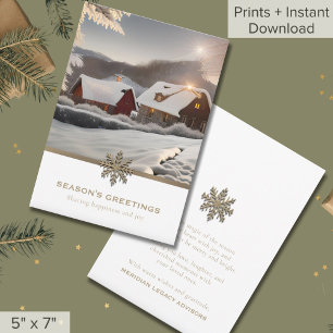 Festividades Cartão de Férias Empresariais de Foto do Inverno E