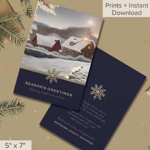 Festividades Cartão de Férias Empresariais de Foto do Inverno E