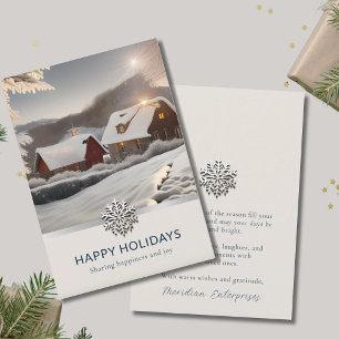 Festividades Cartão de Férias Empresariais de Foto do Inverno E
