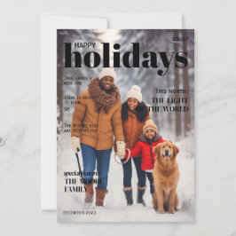 Festividades Cartão de Férias Estilo Revista - Título Superior,