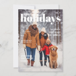 Festividades Cartão de Férias Estilo Revista - Título Superior