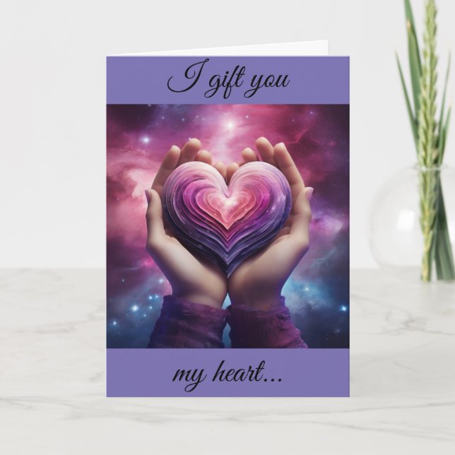 Festividades Cartão de Férias Eu Dou Meu Coração (Frente)