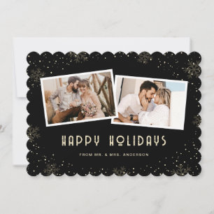 Festividades Cartão de Férias Feliz Casamento Foto Preta 2