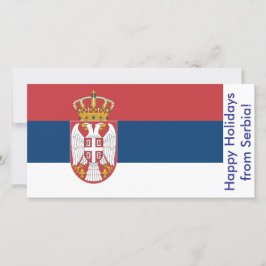 Festividades Cartão de Férias Feliz com bandeira da Sérvia