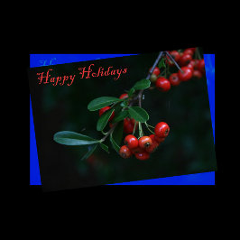 Festividades Cartão de Férias Feliz com Berries Vermelhos