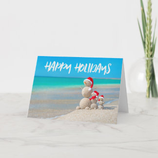 Festividades Cartão de Férias Feliz de Areia Tropical de Praia