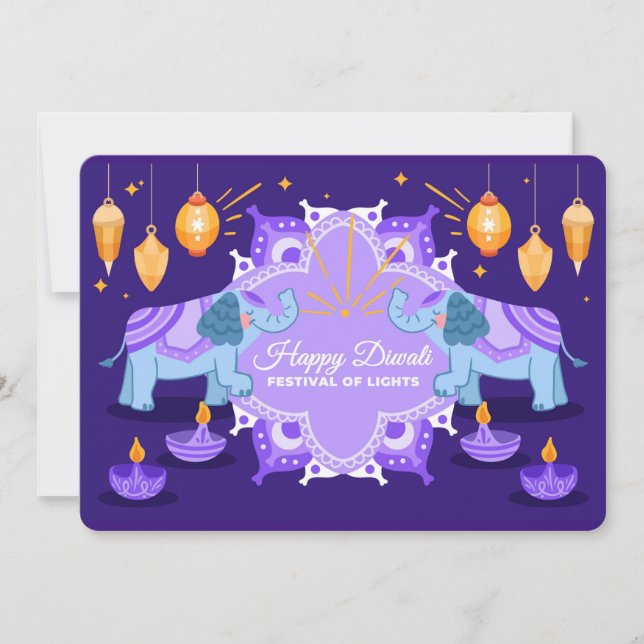 Festividades Cartão de Férias Feliz Diwali (Frente)