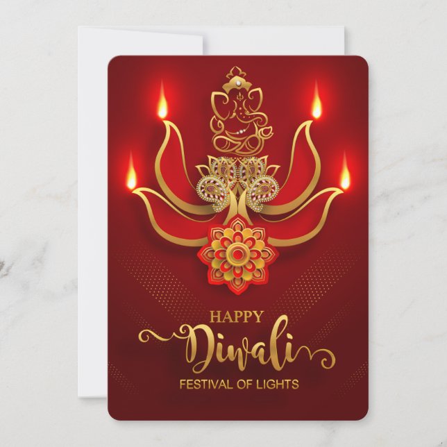 Festividades Cartão de Férias Feliz Diwali (Frente)