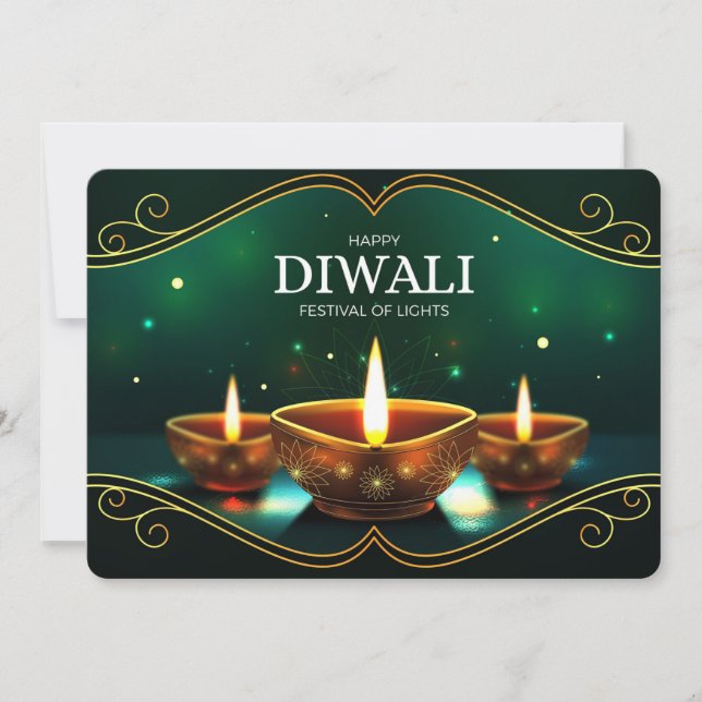 Festividades Cartão de Férias Feliz Diwali (Frente)
